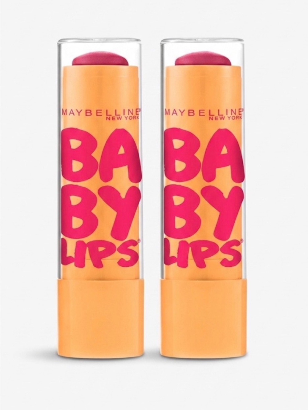 Maybelline Baby Lips Moisturizing Lip Balm, Cherry Me Bundle of Two